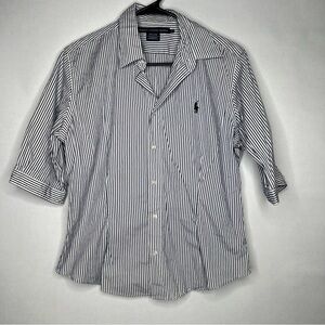 Ralph Lauren Black and White Striped Blouse